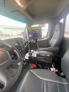 Mixer Truck Build - Cab Interior with Screen to Control Mixer
