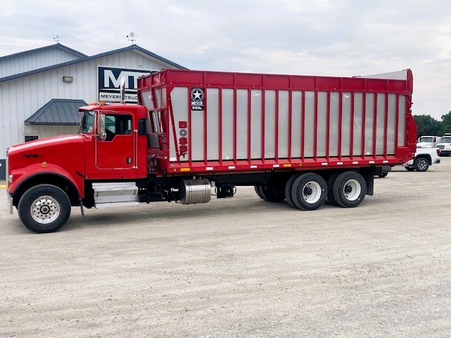 Side of red truck.