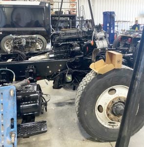 Mixer Truck Build - Dropping Engine into Chassis