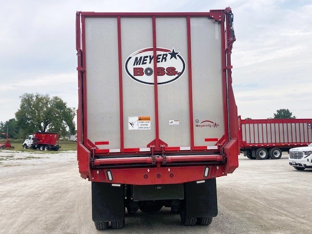 Back of red truck.