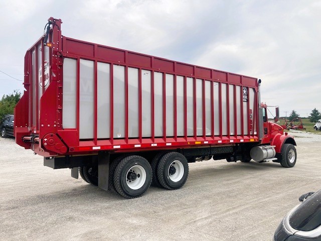 Side of red truck.