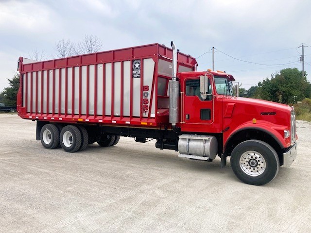 Side of red truck.