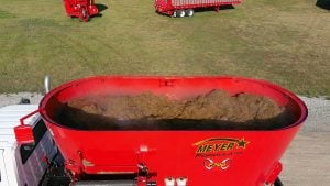 Close Up of Meyer Feed Mixer Truck Top View